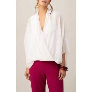 Trina Turk Women's Concourse 2 Faux Wrap Crinkle Boho Blouse Top size XS/S NWT